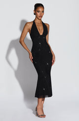 SONORA MIDI DRESS - BLACK