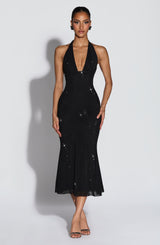 SONORA MIDI DRESS - BLACK