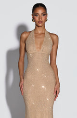 SONORA MIDI DRESS - GOLD
