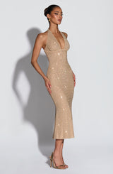 SONORA MIDI DRESS - GOLD