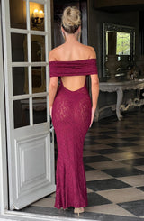 STEPHANIE MAXI DRESS - BURGUNDY