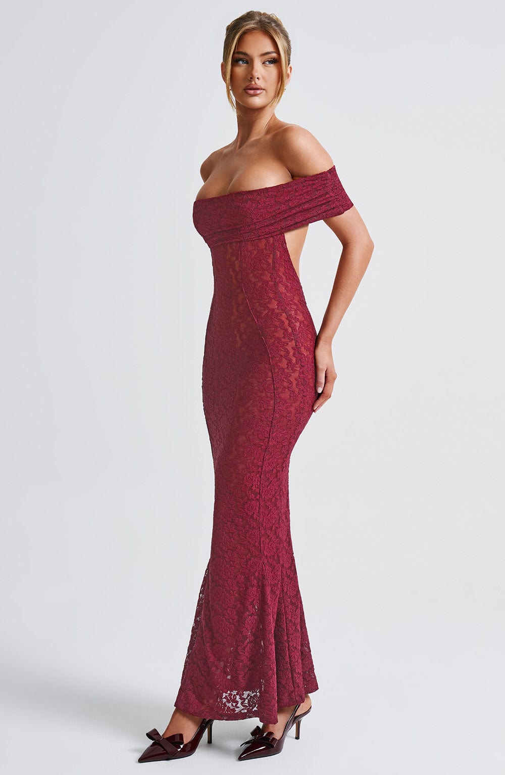 STEPHANIE MAXI DRESS - BURGUNDY