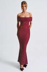 STEPHANIE MAXI DRESS - BURGUNDY