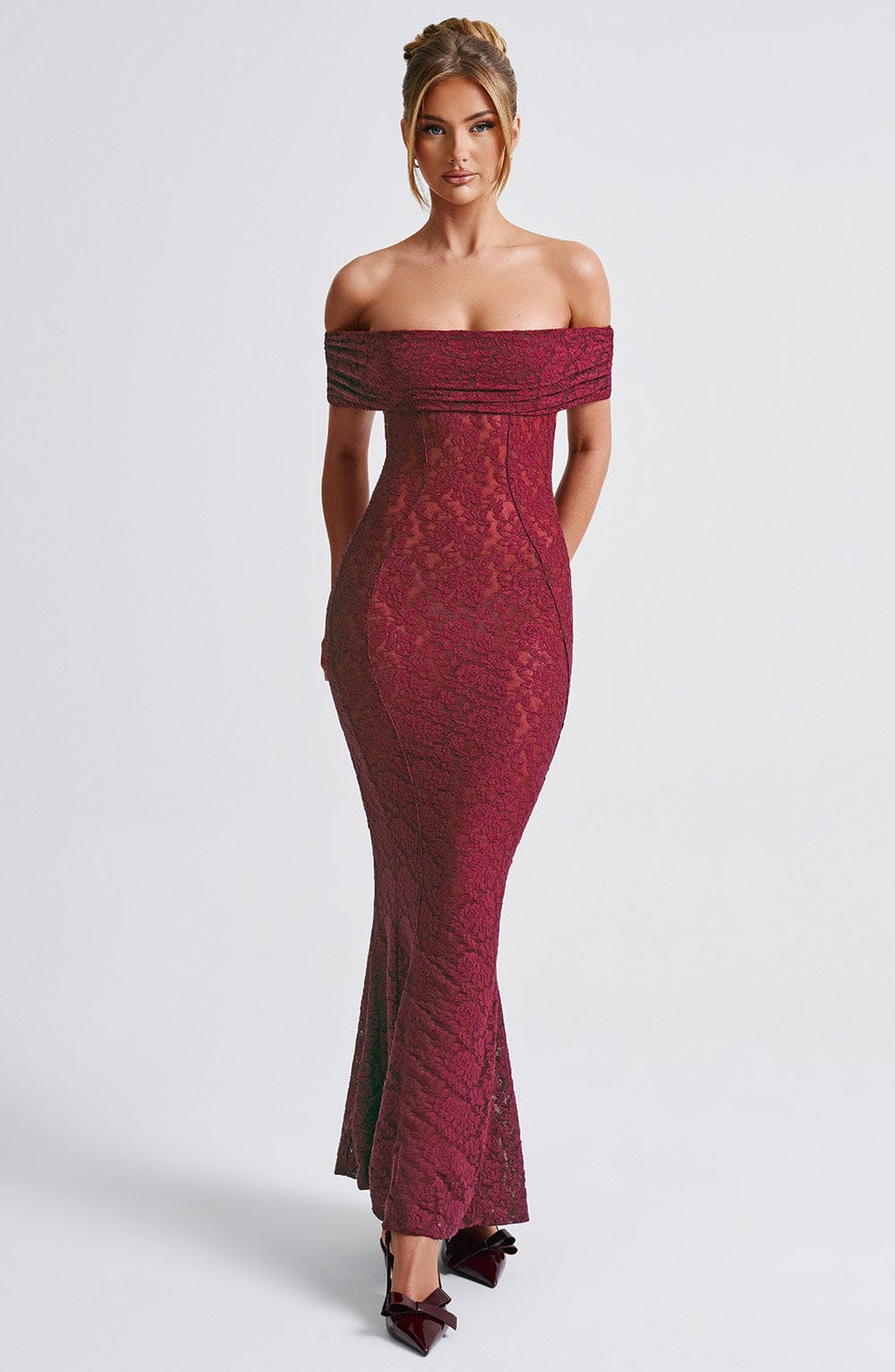 STEPHANIE MAXI DRESS - BURGUNDY