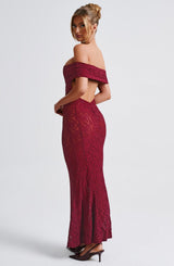STEPHANIE MAXI DRESS - BURGUNDY