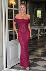 STEPHANIE MAXI DRESS - BURGUNDY