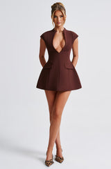 SURI MINI DRESS - BROWN