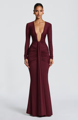 TARA MAXI DRESS - CHERRY LACQUER