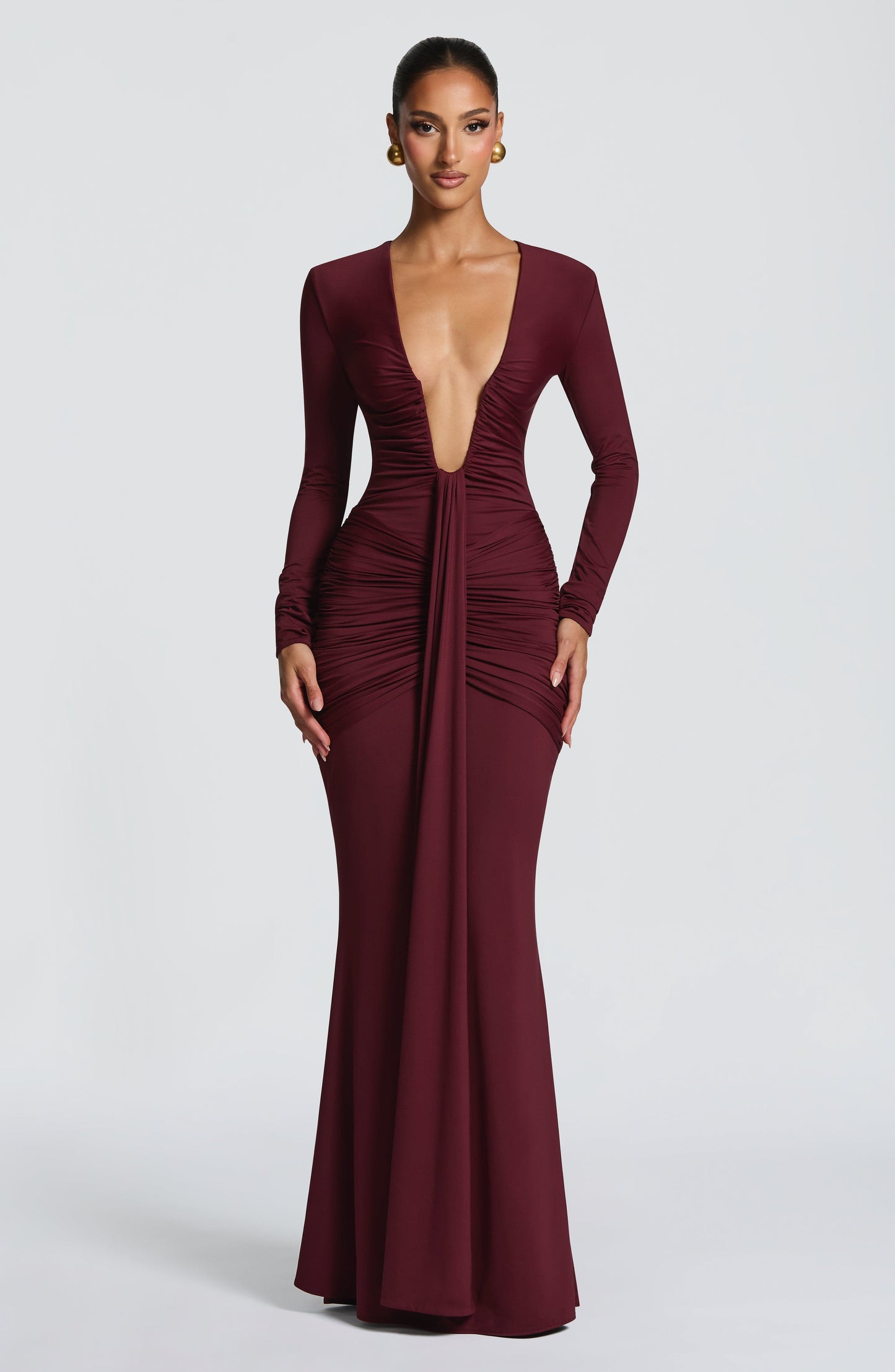 TARA MAXI DRESS - CHERRY LACQUER
