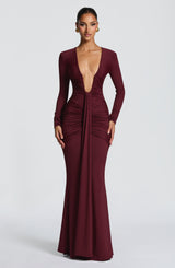 TARA MAXI DRESS - CHERRY LACQUER