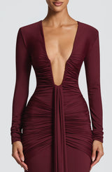 TARA MAXI DRESS - CHERRY LACQUER