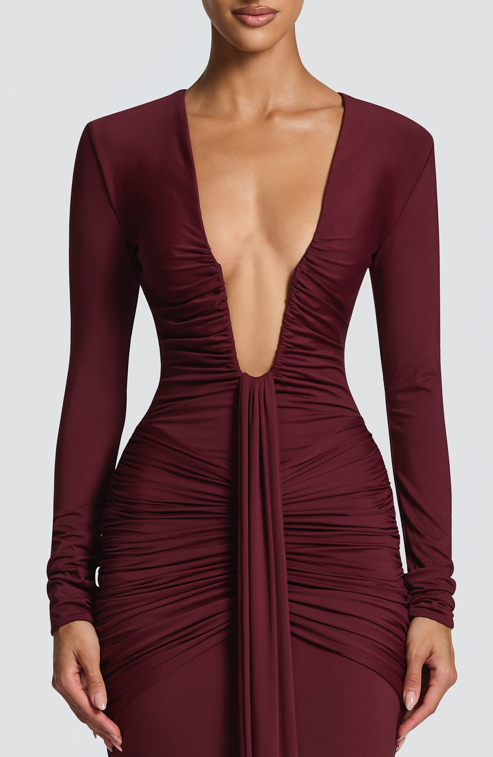 TARA MAXI DRESS - CHERRY LACQUER