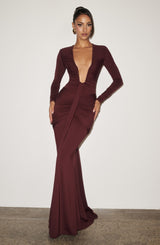 TARA MAXI DRESS - CHERRY LACQUER