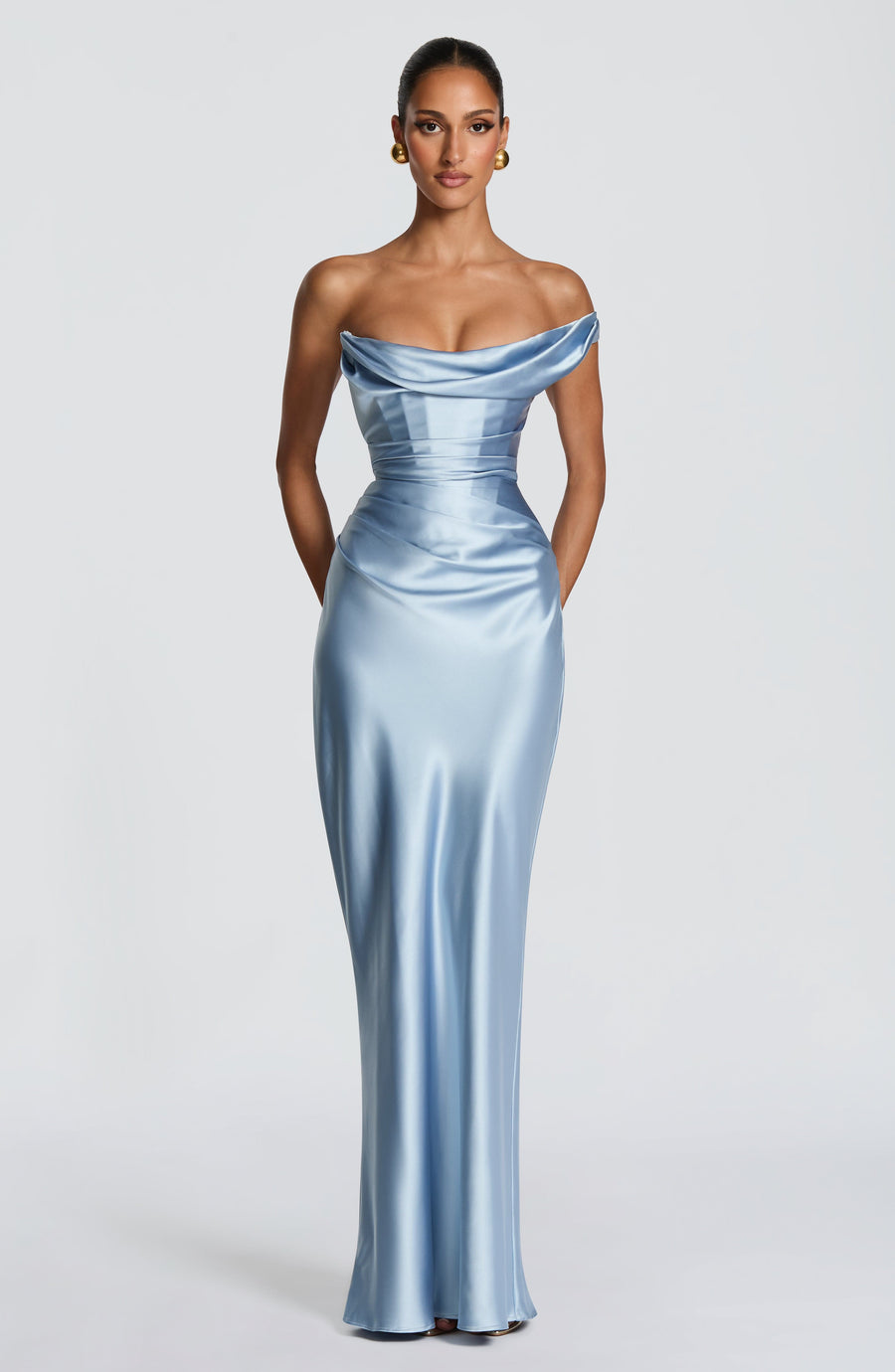 VESTIDO MAXI THALASSA - AZUL GLACIAR