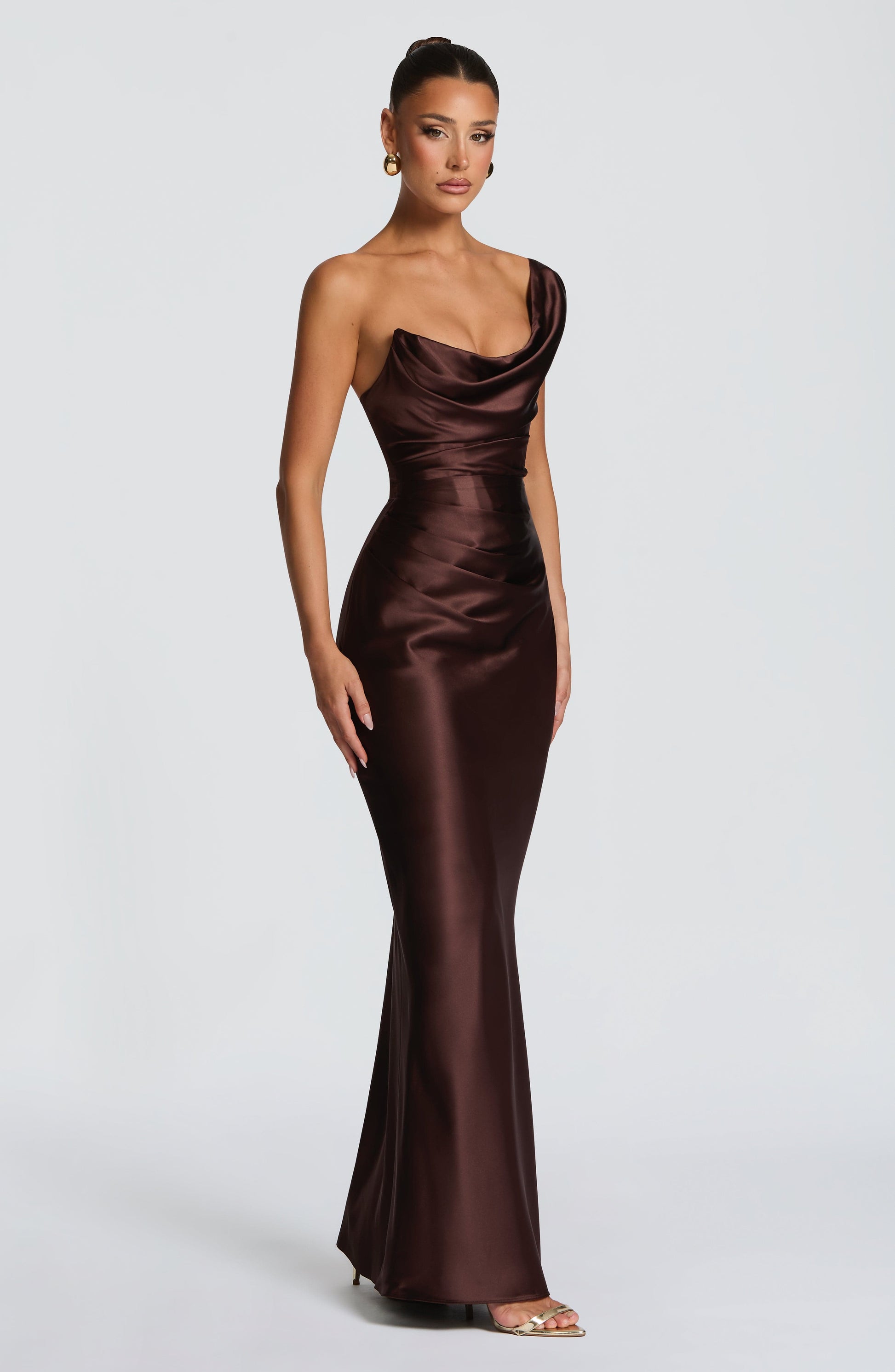 THALASSA MAXI DRESS - PLUM BROWN
