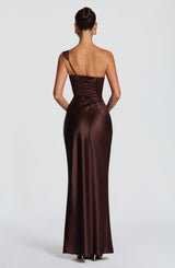 THALASSA MAXI DRESS - PLUM BROWN