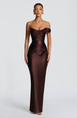 THALASSA MAXI DRESS - PLUM BROWN