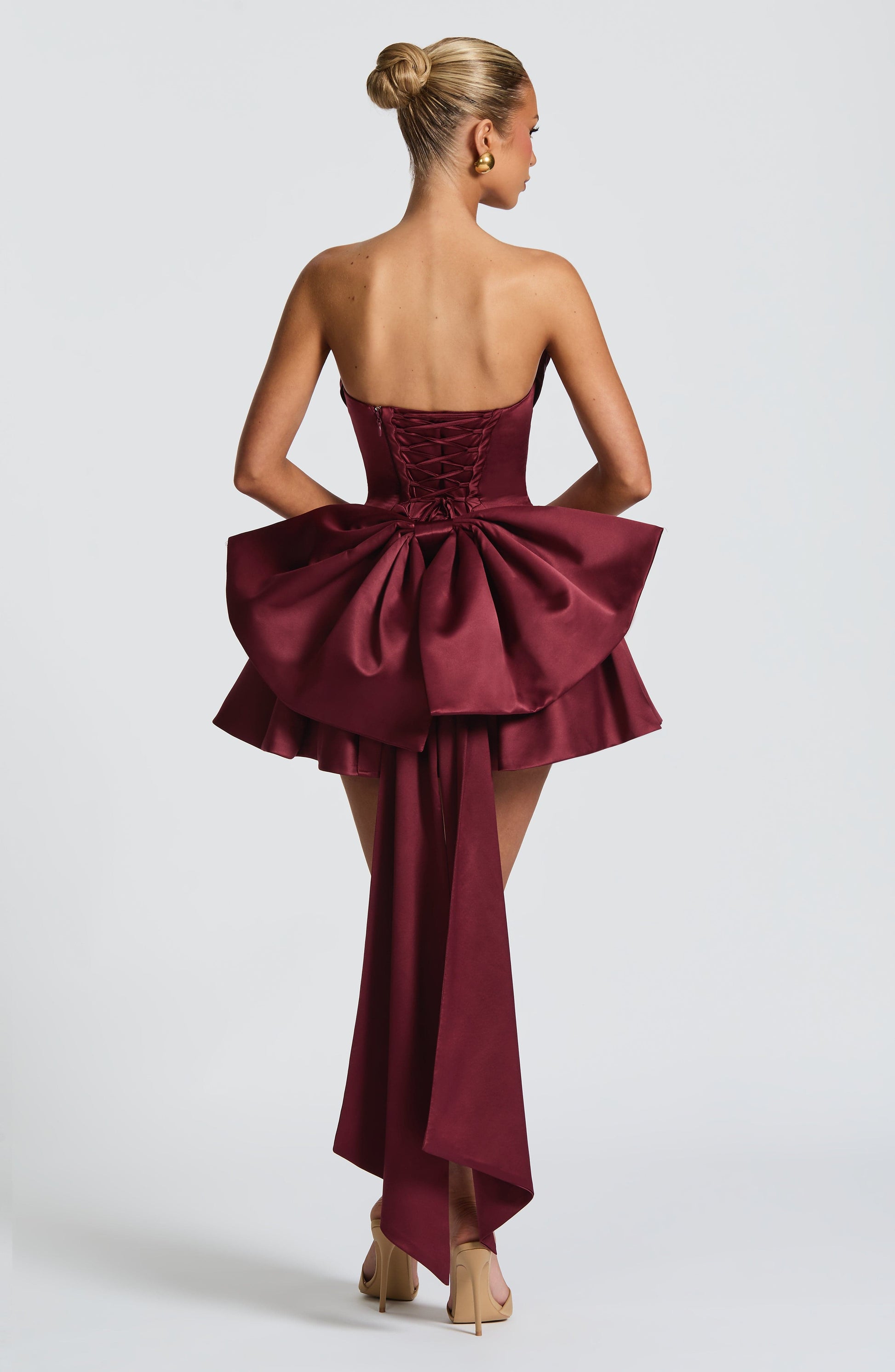 TRINITY MINI DRESS - CHERRY LACQUER