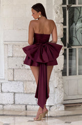 TRINITY MINI DRESS - CHERRY LACQUER