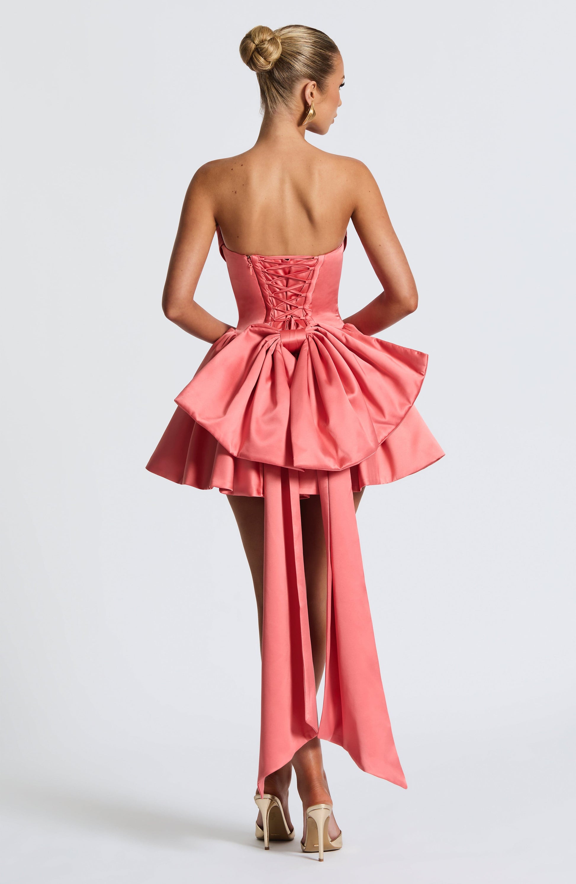 TRINITY MINI DRESS - CORAL PINK