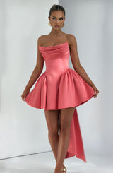 TRINITY MINI DRESS - CORAL PINK