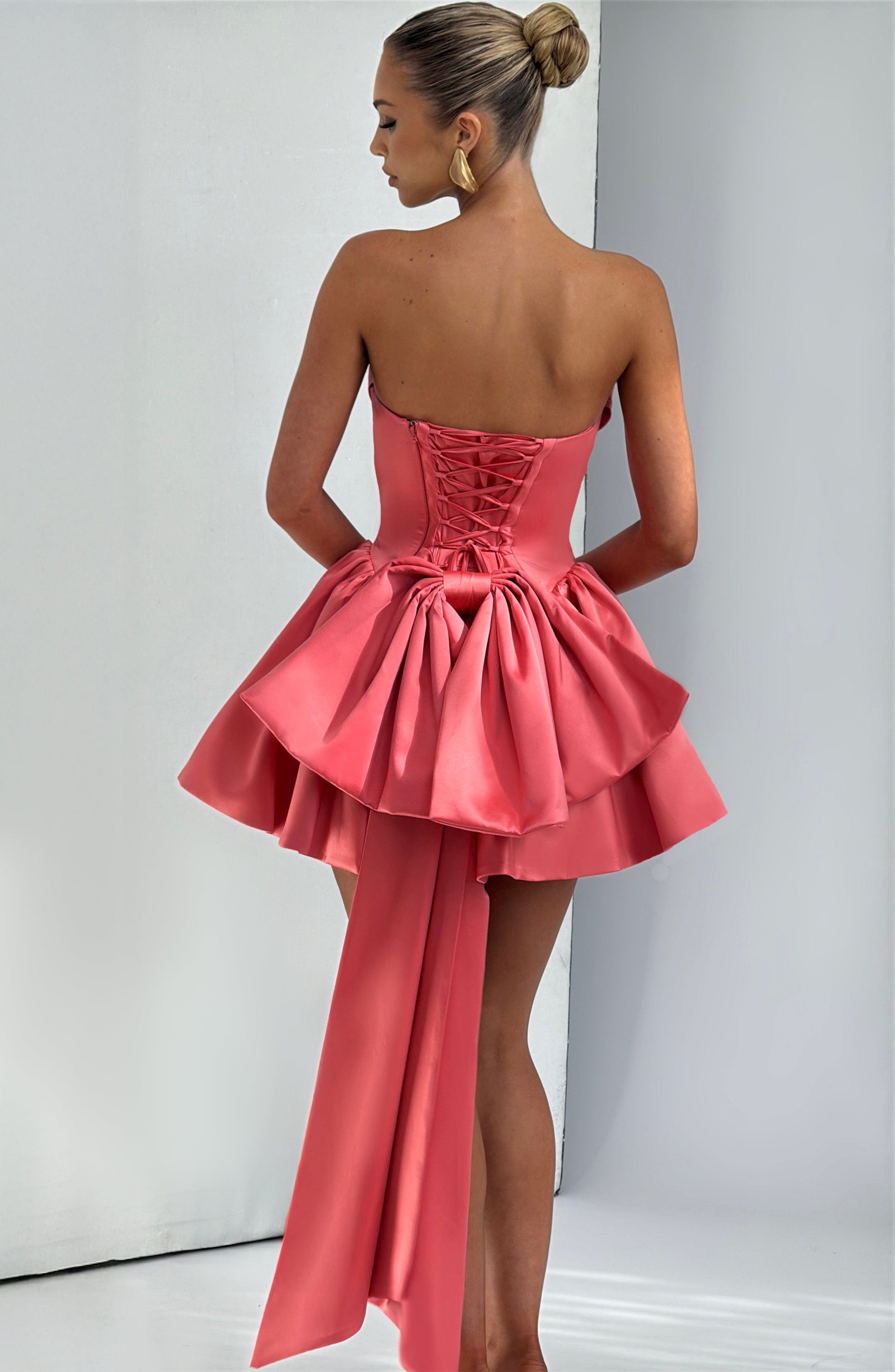 TRINITY MINI DRESS - CORAL PINK
