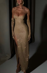 TRIXIE MAXI DRESS - GOLD SPARKLE
