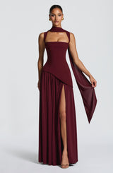 TULLULAH MAXI DRESS - CHERRY LACQUER