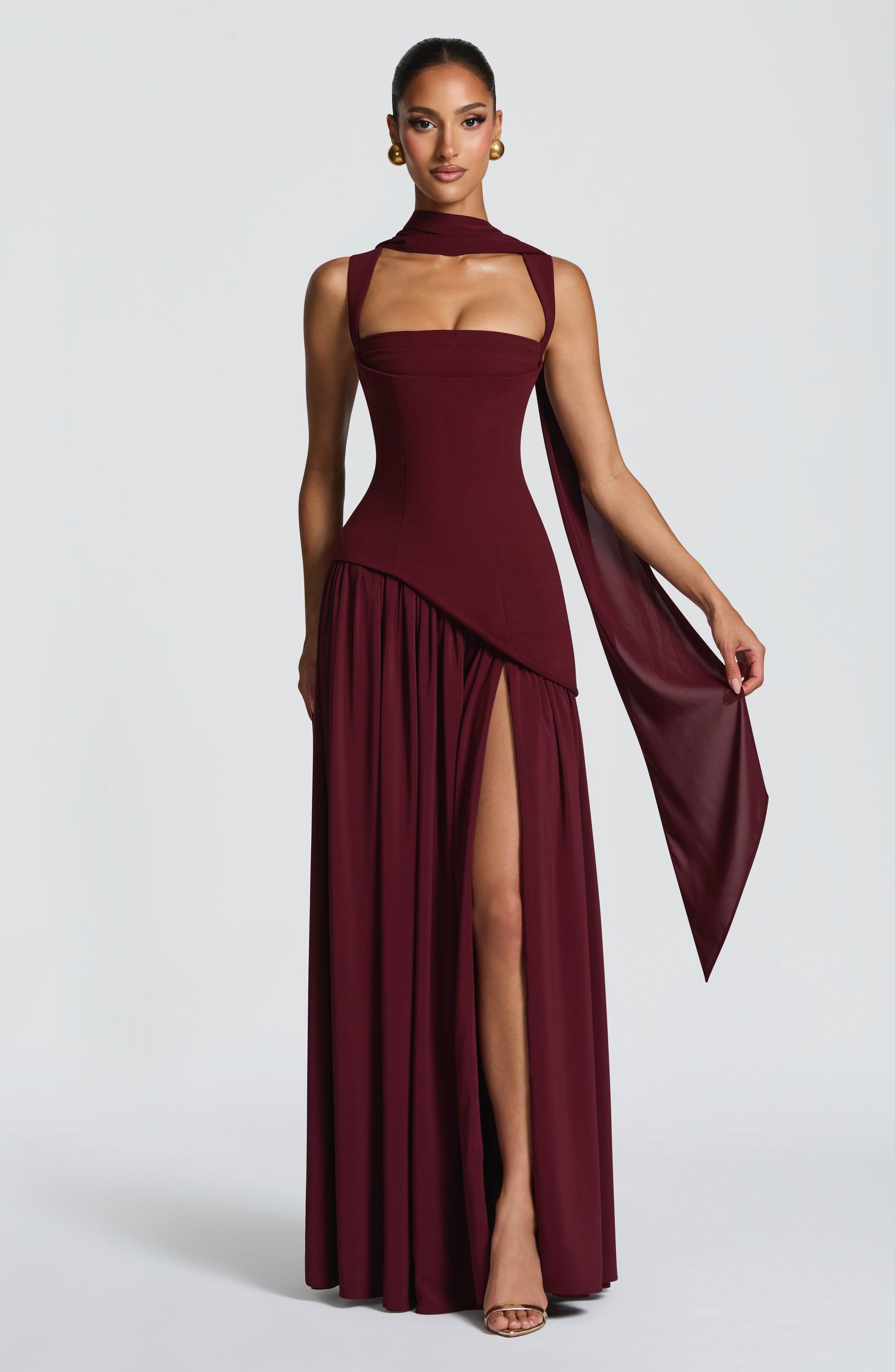 TULLULAH MAXI DRESS - CHERRY LACQUER
