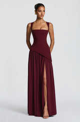 TULLULAH MAXI DRESS - CHERRY LACQUER