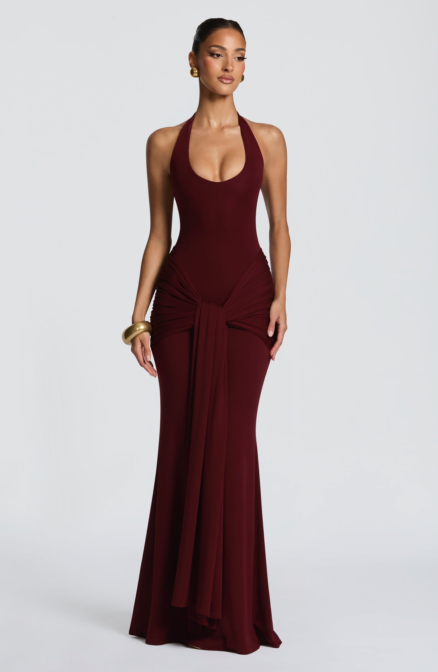 VENEDA MAXI DRESS - CHERRY LACQUER