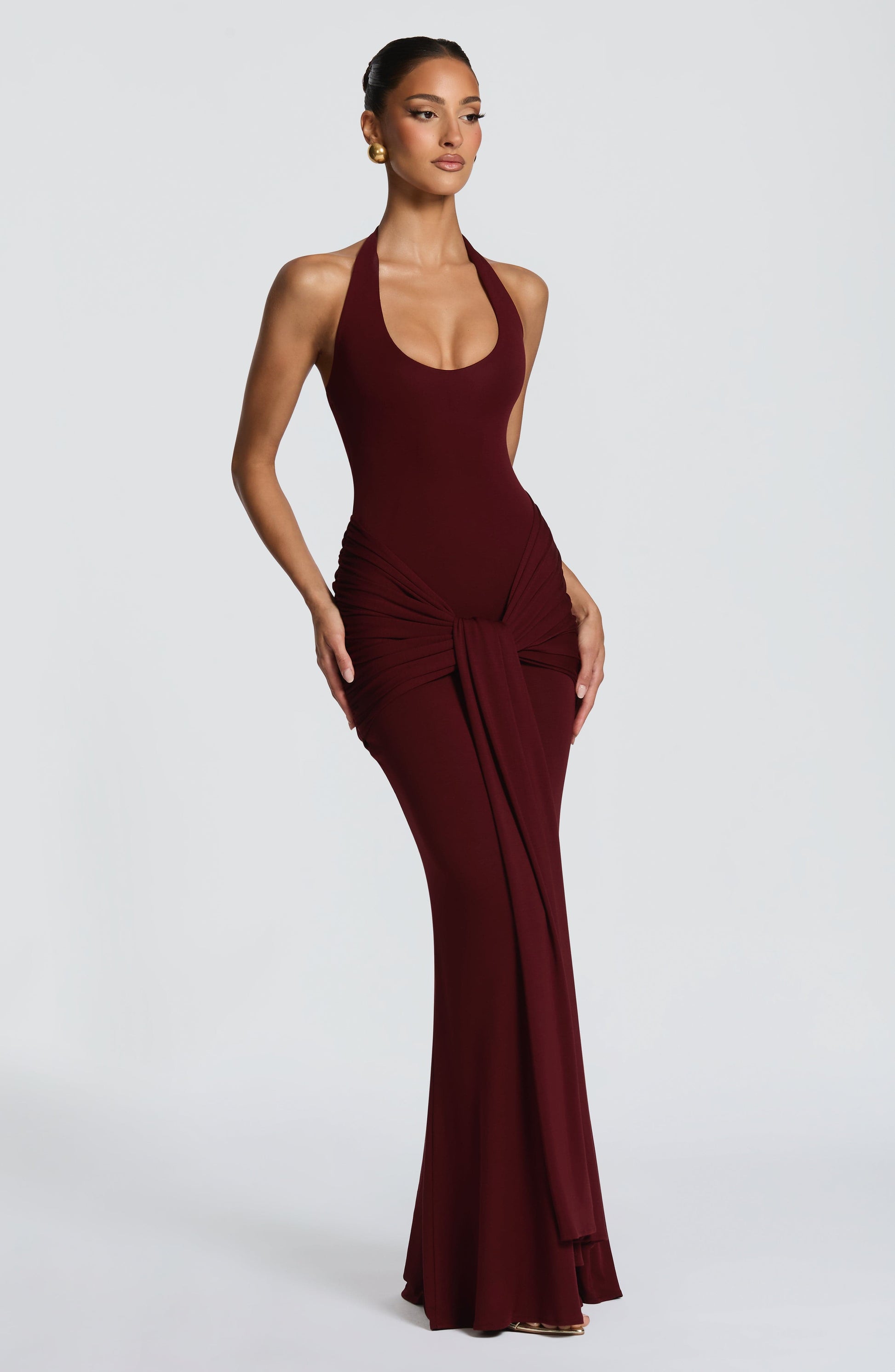 VENEDA MAXI DRESS - CHERRY LACQUER
