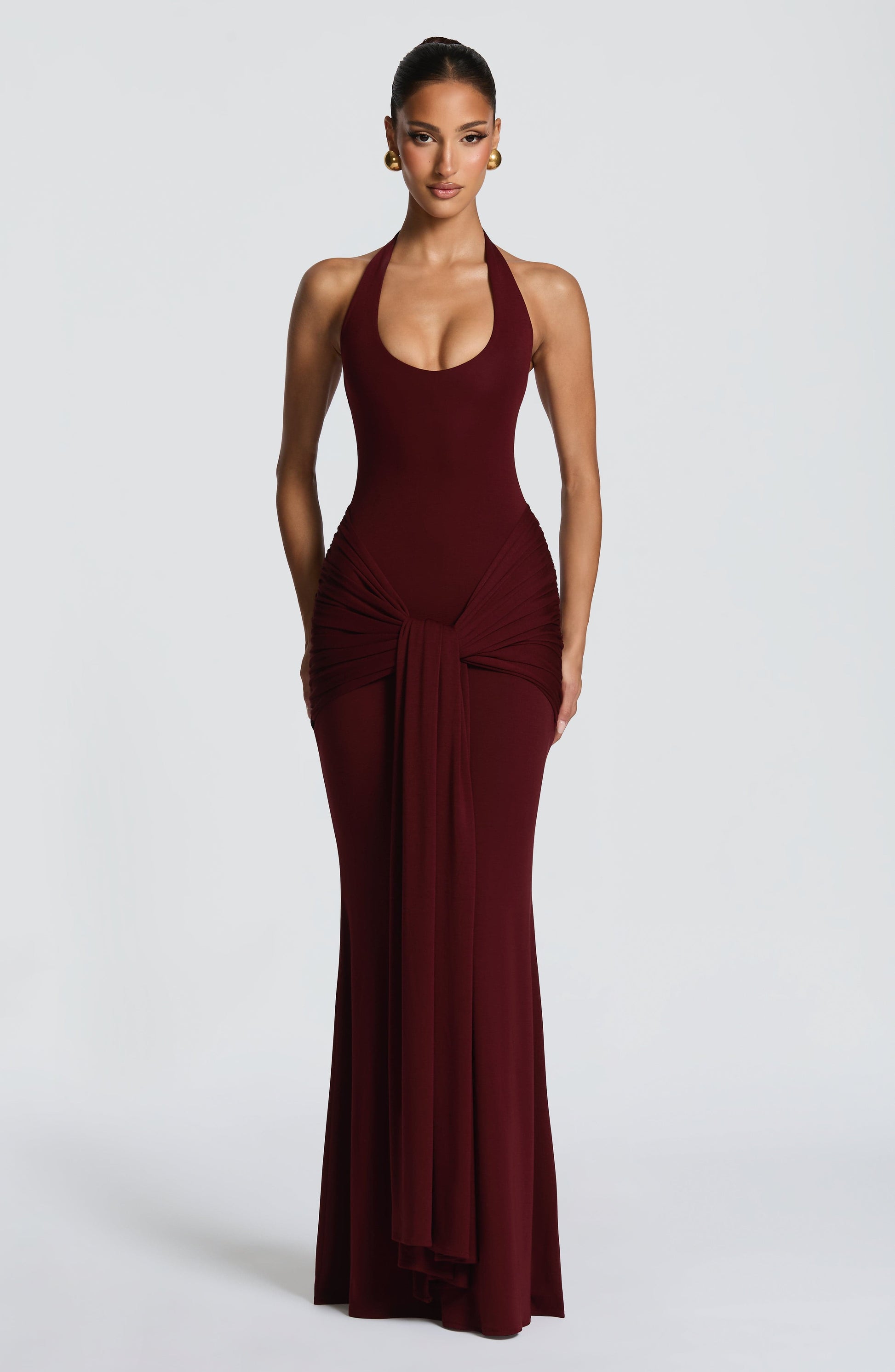 VENEDA MAXI DRESS - CHERRY LACQUER