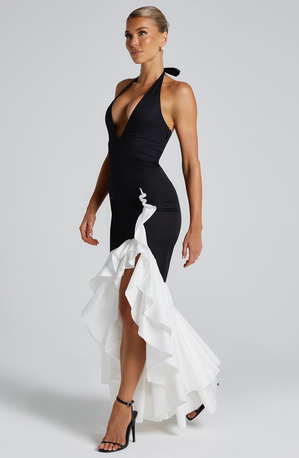 VERONIQUE MAXI DRESS - BLACK/WHITE