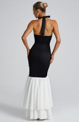 VERONIQUE MAXI DRESS - BLACK/WHITE