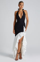 VERONIQUE MAXI DRESS - BLACK/WHITE