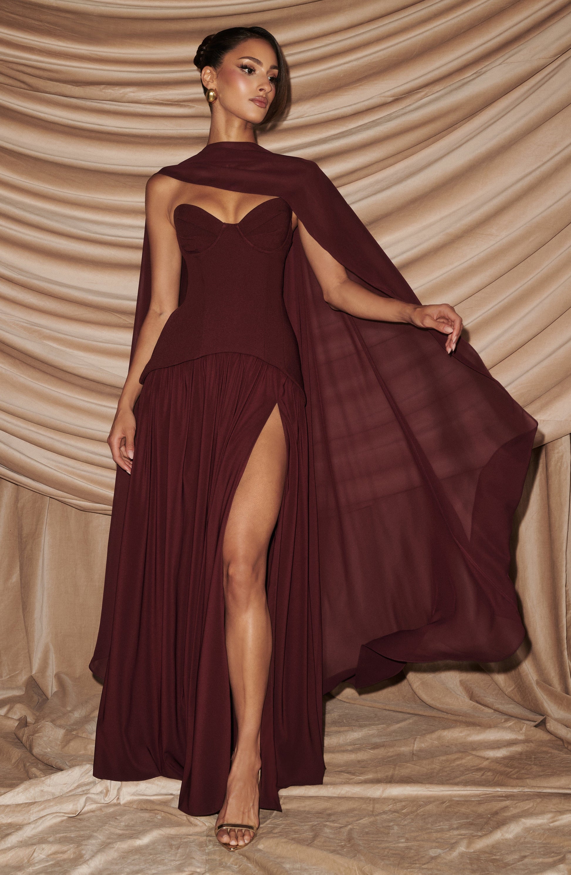 VIETTA MAXI DRESS - CHERRY LACQUER