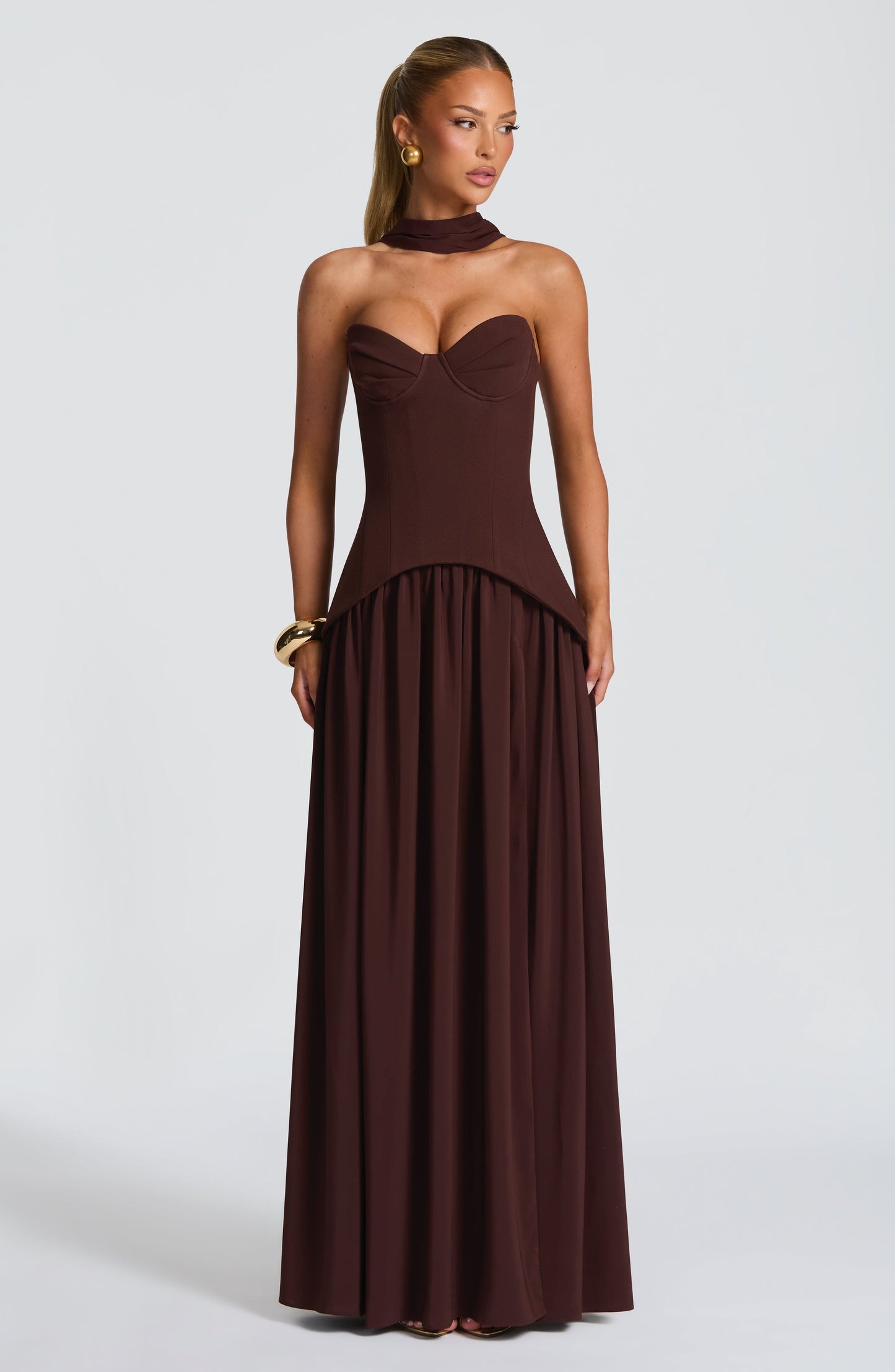 VIETTA MAXI DRESS - PLUM BROWN