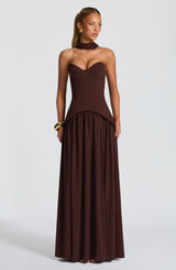 VIETTA MAXI DRESS - PLUM BROWN