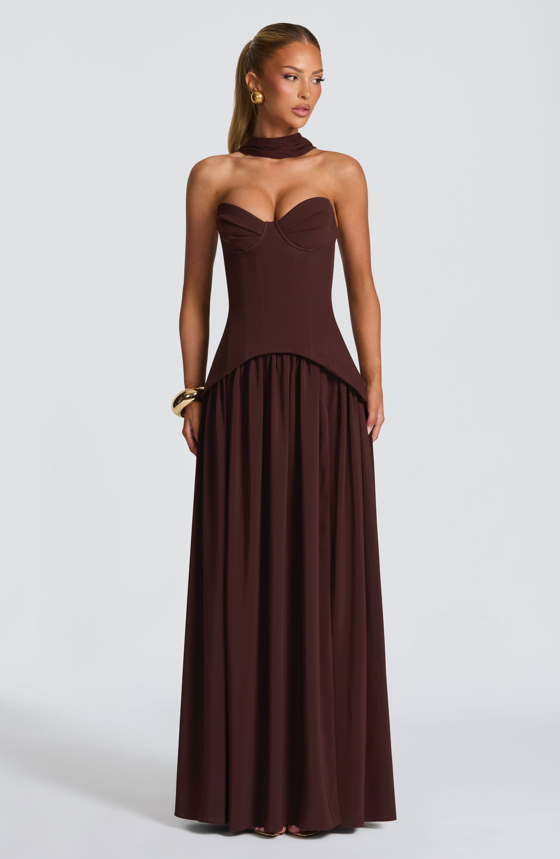 VIETTA MAXI DRESS - PLUM BROWN