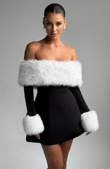 VILLANELLE MINI DRESS - BLACK/WHITE