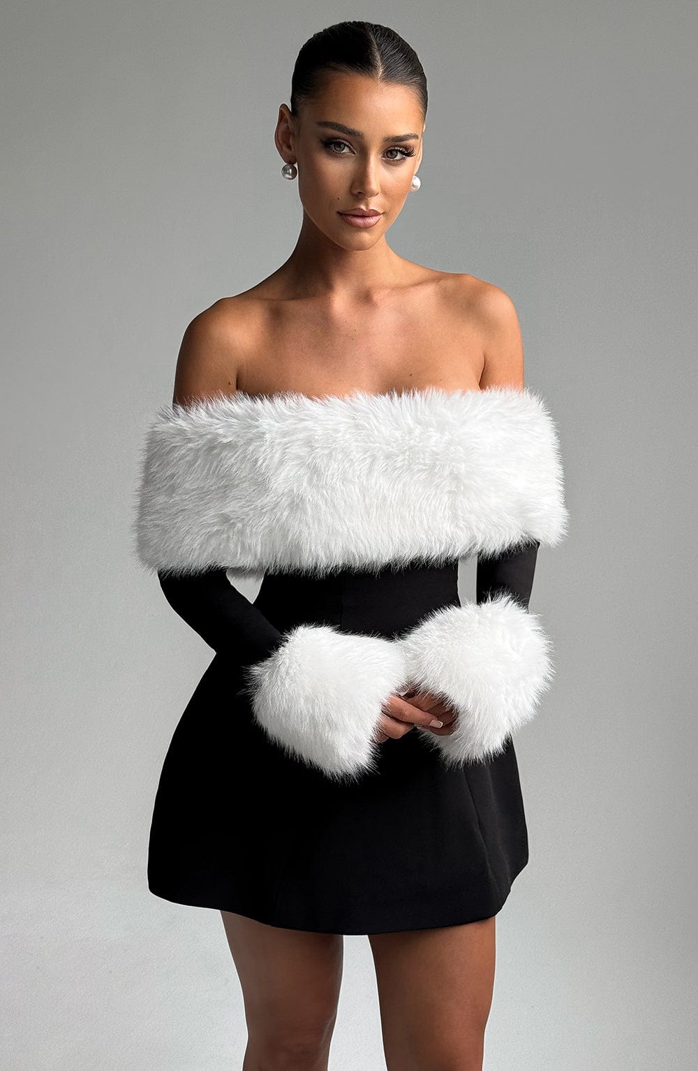VILLANELLE MINI DRESS - BLACK/WHITE