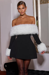 VILLANELLE MINI DRESS - BLACK/WHITE