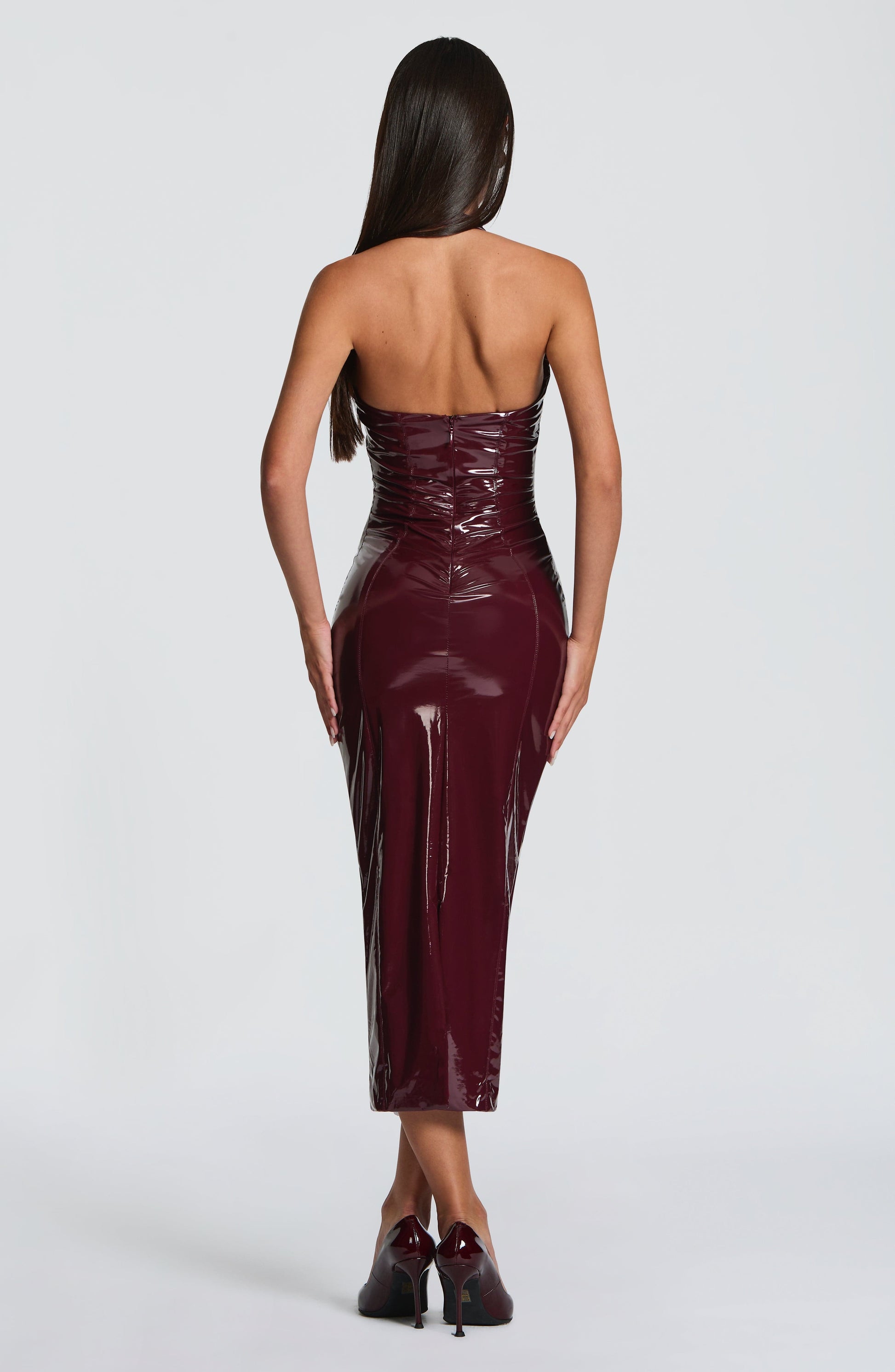 VIOLETTE MIDI DRESS - CHERRY LACQUER