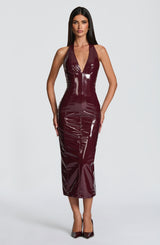 VIOLETTE MIDI DRESS - CHERRY LACQUER