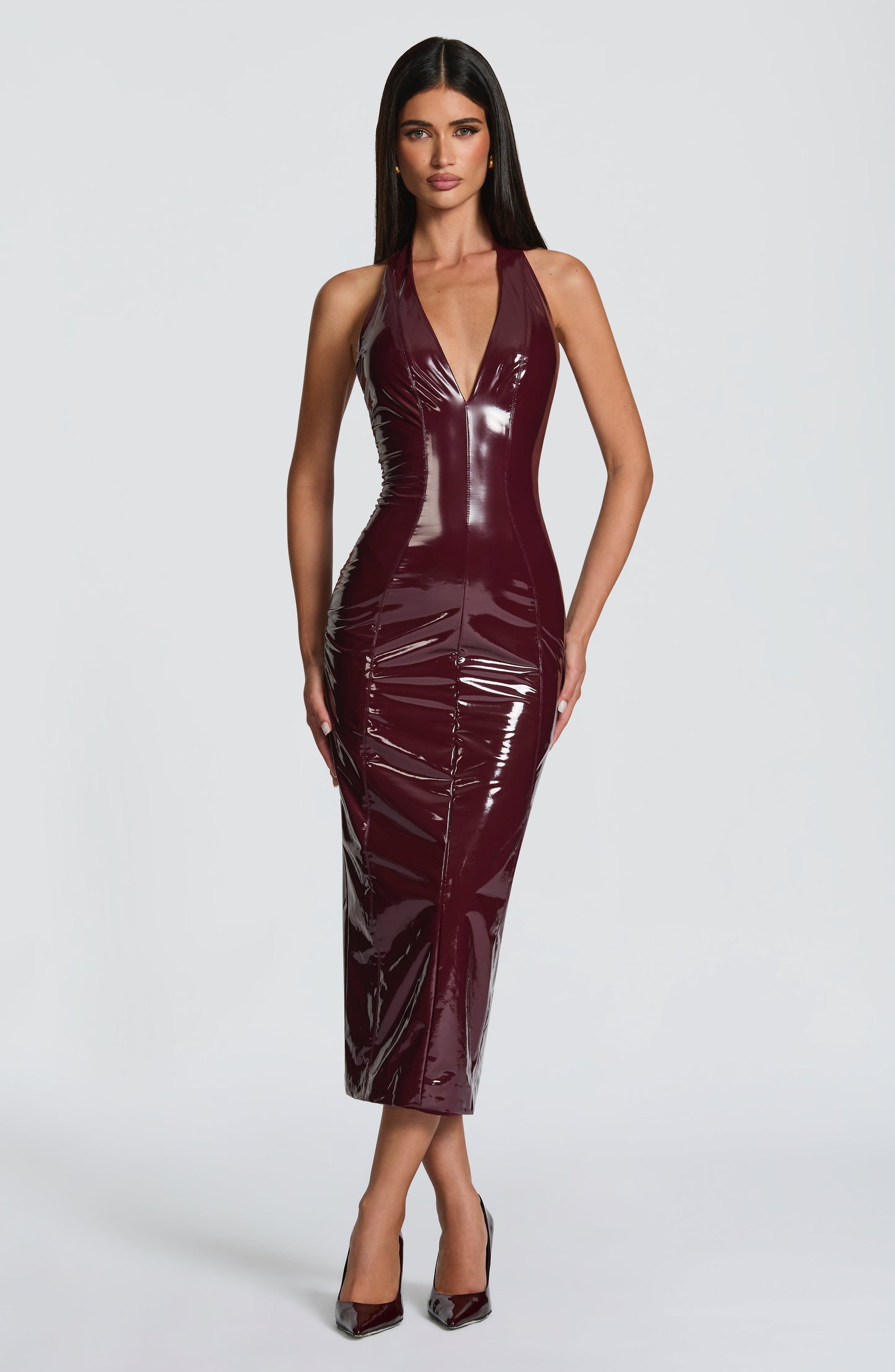 VIOLETTE MIDI DRESS - CHERRY LACQUER