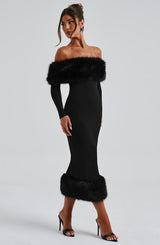 VITTORIA MIDI DRESS-BLACK