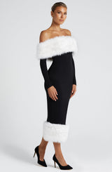 VITTORIA MIDI DRESS - BLACK/WHITE