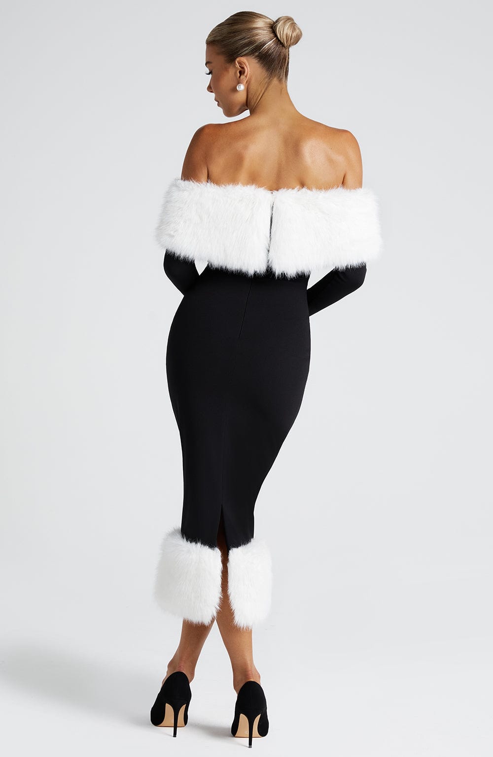 VITTORIA MIDI DRESS - BLACK/WHITE