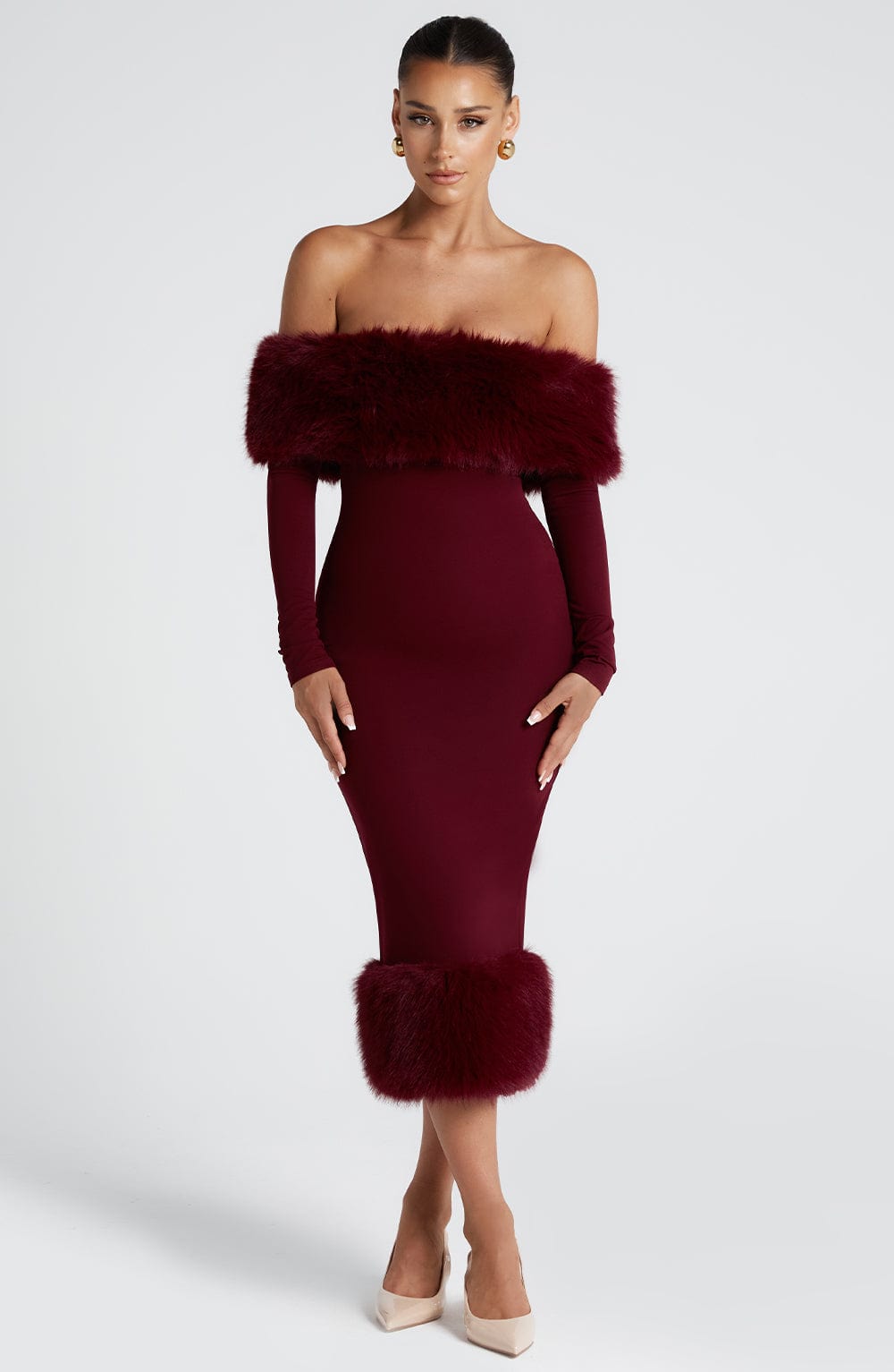 VITTORIA MIDI DRESS - WINE